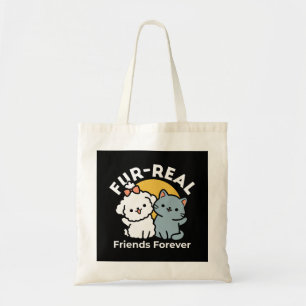 Tote Bag Des amis vrais pour toujours   Cute Cat & Chien Du