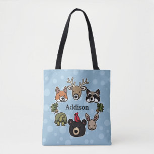 Tote Bag Des animaux de forêt mignons et amicaux, ajoutez v