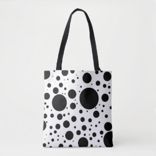 Tote Bag Des centaines de points et de cercles noirs de dif