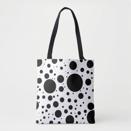 Tote Bag Des centaines de points et de cercles noirs de dif (Devant)