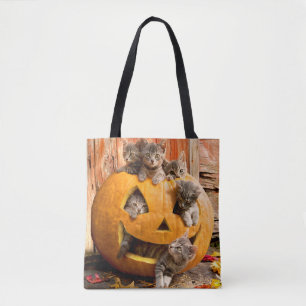 Tote Bag Des chatons à Jack-o-Lantern