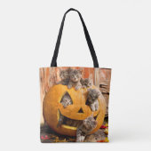 Tote Bag Des chatons à Jack-o-Lantern (Dos)