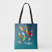 Tote Bag Des colibris colorés en vol (Devant)