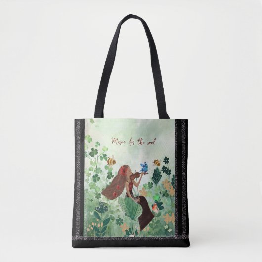 Tote Bag Des femmes dans un pré jouant d'un violon (Devant)