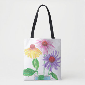 Tote Bag Des Fleurs De Confleurs Lumineuses Et Colorées
