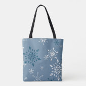 Tote Bag Des flocons de neige sur un arrière - plan bleu (Dos)