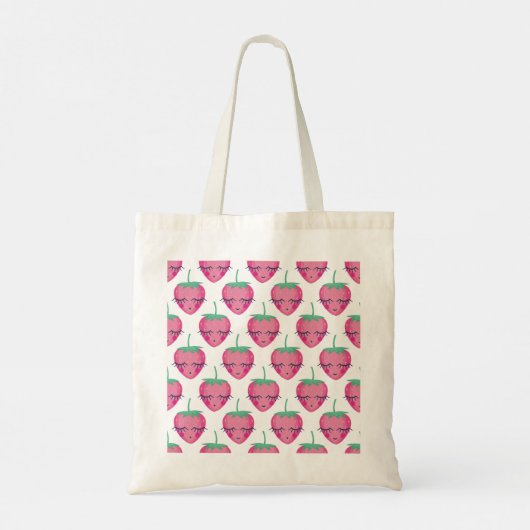 Tote Bag Des fraises endormies, mignonnes motifs. (Dos)