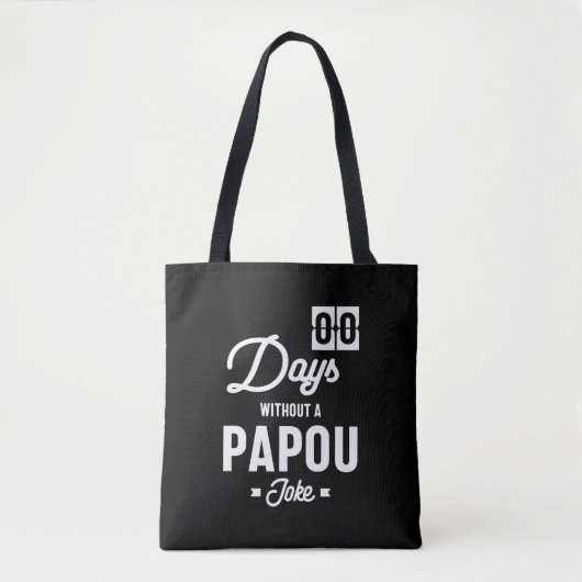 Tote Bag Des hommes zéro jour sans blague papou (Devant)