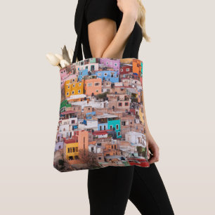 Tote Bag Des maisons colorées sur la colline