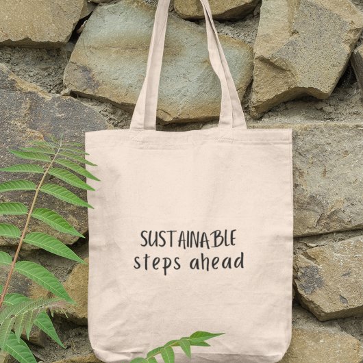 Tote Bag Des pas durables vers l'épicerie écologique