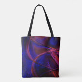 Tote Bag Des traits courbés sur une croûte rouge et bleue s (Dos)