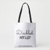 Tote Bag Désactivé. Pas Lazy. (Devant)