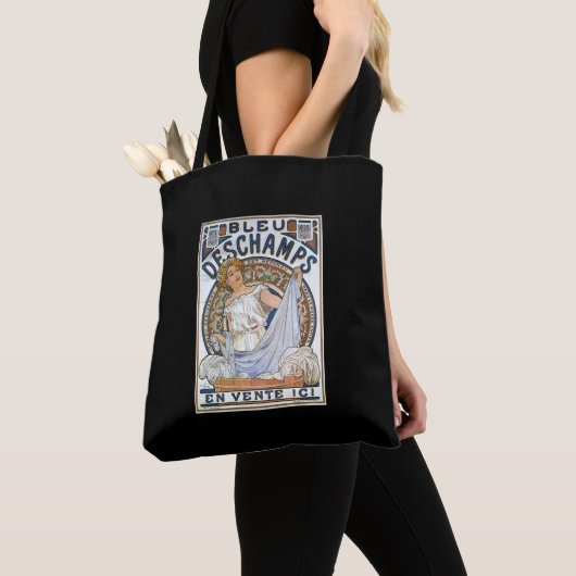 TOTE BAG "DESCHAMPS BLEU" ALPHONSE MUCHA (De près)