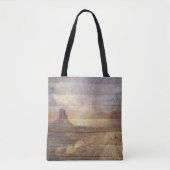 Tote Bag Desert Landscape Monument Valley And Cloudy Sky    (Devant)