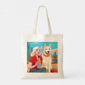 Tote Bag Desert Secourt Chien, Tequila et Femanhood Print (Dos)