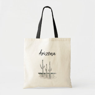 Tote Bag Desert Southwest Cactus Arizona Typographie noire