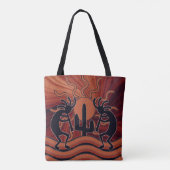 Tote Bag Desert Sun Cactus Design sud-ouest Kokopelli (Dos)