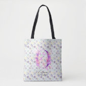 Tote Bag Design à la Fleur avec Monogramme Élégant d'Octavi (Devant)