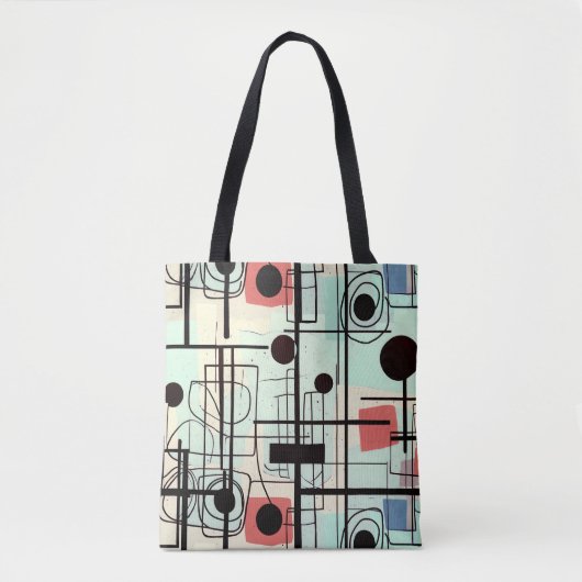Tote Bag Design abstrait moderne, lignes dynamiques Lancer  (Devant)