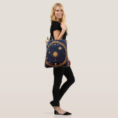 Tote Bag Design céleste doré avec Soleil et Orbites (Sur le modèle)