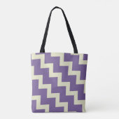 Tote Bag Design Chevron zigzag en violet et vert pâle (Dos)