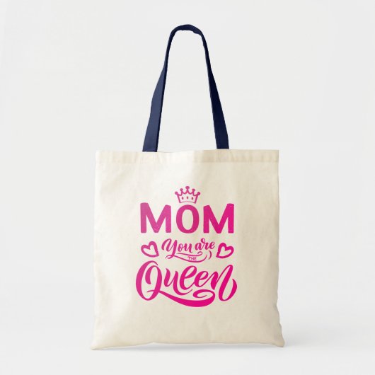 Tote Bag Design Chic Typographie Maman Tu Es La Reine (Devant)