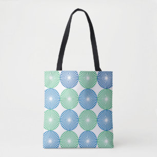 Tote Bag Design circulaire bleu et vert