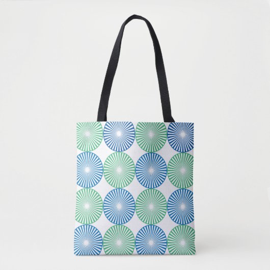 Tote Bag Design circulaire bleu et vert (Devant)