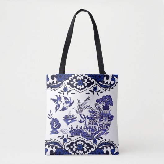 Tote Bag Design classique de saule bleu (Devant)