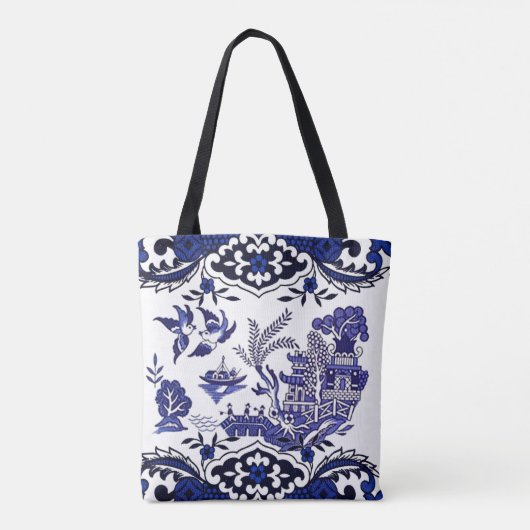 Tote Bag Design classique de saule bleu (Dos)