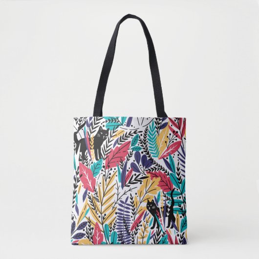 Tote Bag Design coloré de chat Jungle (Devant)
