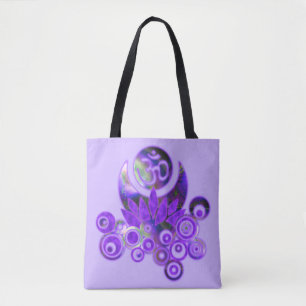 Tote Bag Design Composing - OM LOTUS violet + votre backgr.