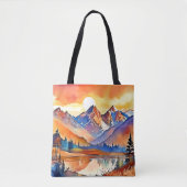 Tote Bag Design d'art de Sunset Mountain (Devant)