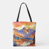 Tote Bag Design d'art de Sunset Mountain (Dos)