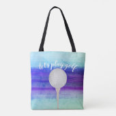 Tote Bag design de balle de golf pour golfeurs violet et bl (Dos)