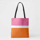 Tote Bag Design de bloc de couleur rose blanc orange clair (Devant)