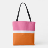 Tote Bag Design de bloc de couleur rose blanc orange clair (Dos)