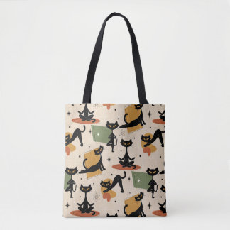 Tote Bag Design de chat atomique du milieu du siècle | Chat