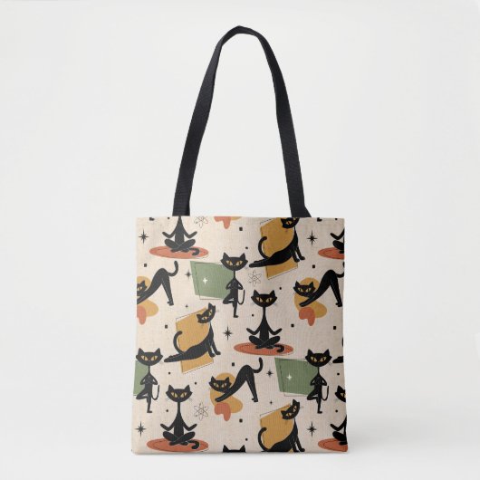 Tote Bag Design de chat atomique du milieu du siècle | Chat (Devant)