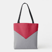Tote Bag Design de chevrons noir et blanc et triangle rouge (Dos)