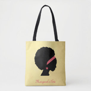 Tote Bag Design de couleur dorée cheveux Afro