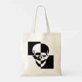Tote Bag Design de crâne d'illusion optique en noir et blan (Dos)