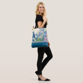 Tote Bag Design de fleurs bleues (Sur le modèle)
