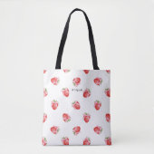Tote Bag Design de fraise mignon moderne avec monogramme (Devant)