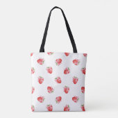 Tote Bag Design de fraise mignon moderne avec monogramme (Dos)