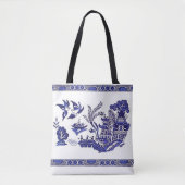 Tote Bag Design de la Chine bleu sauvage (Devant)