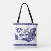 Tote Bag Design de la Chine bleu sauvage (Dos)
