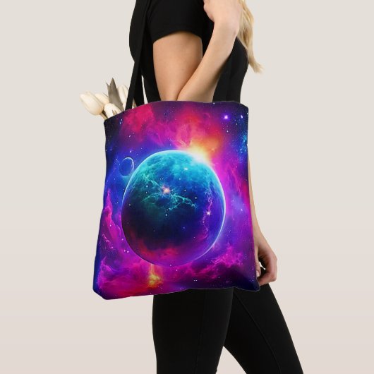 Tote Bag Design de la planète cosmique (De près)