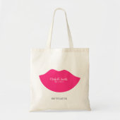 Tote Bag Design de lèvres roses chaudes Maquilleur (Devant)