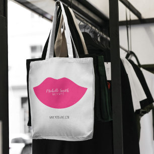 Tote Bag Design de lèvres roses chaudes Maquilleur